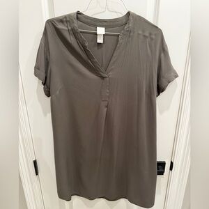 H&M Olive Green V-Neck Short Sleeve Dress